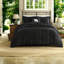Ensemble de literie luxueuse 4 pièces avec duvet, taille grand noir