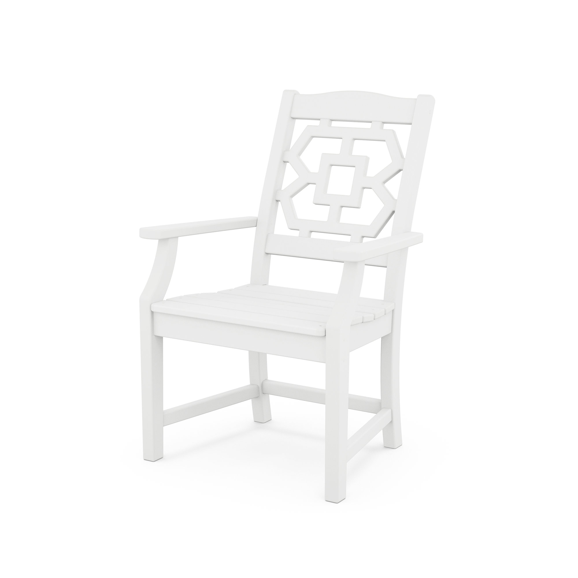 Chinoiserie Outdoor Dining Armchair, White