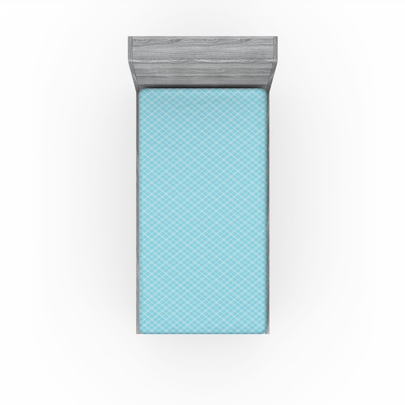 Ensemble de 2 draps-housses Ambesonne, Bleu pâle, blanc / argile, Drap-housse simple TG