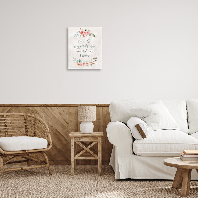 «Best Memories at Home», art mural sur toile par Carol Robinson, H 20 po x l 16 po