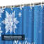 Rideau de douche Origami Snowfall Merry Christmas Greetings avec 12 crochets-735865255
