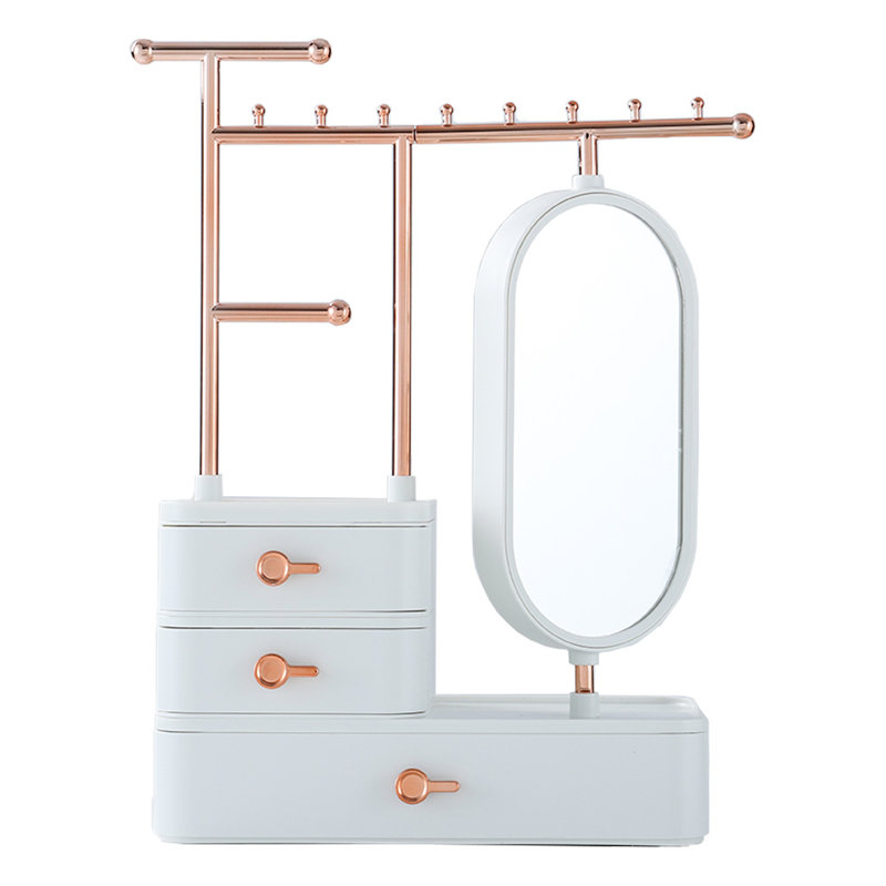 Hillside Avenue Plastic Makeup Organiser, White