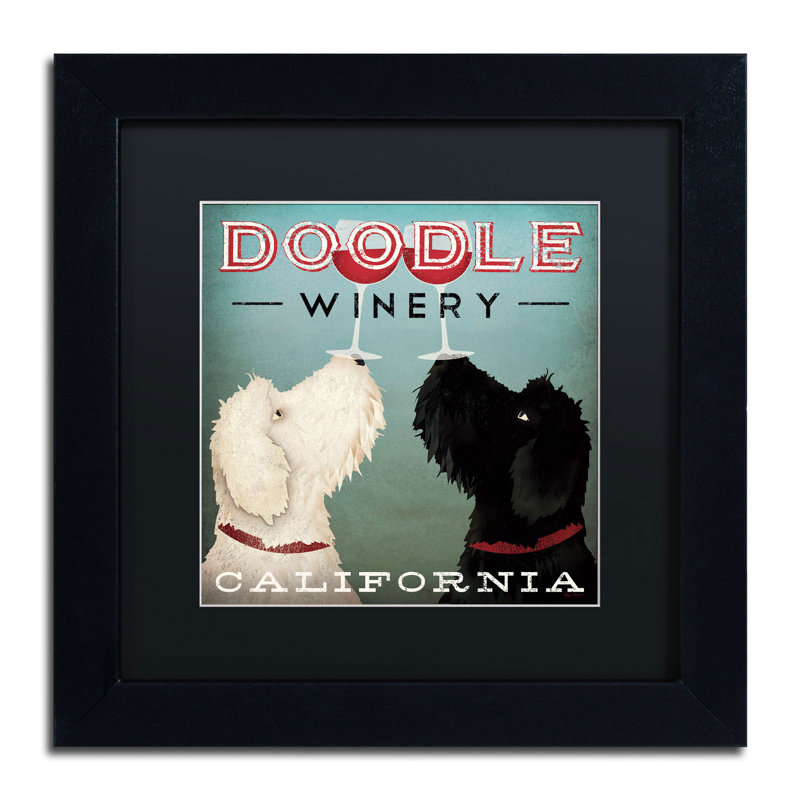 « doodle wine », impression encadrée, H 11 po x l 11 po, Noir