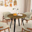 Table ronde brune pour la salle à manger, 36,27 po, pieds en métal, surface moderne, pouvant accueillir 2 à 4 tables de salle à manger de 36,27 po, plateau de table noir, sièges d'appoint