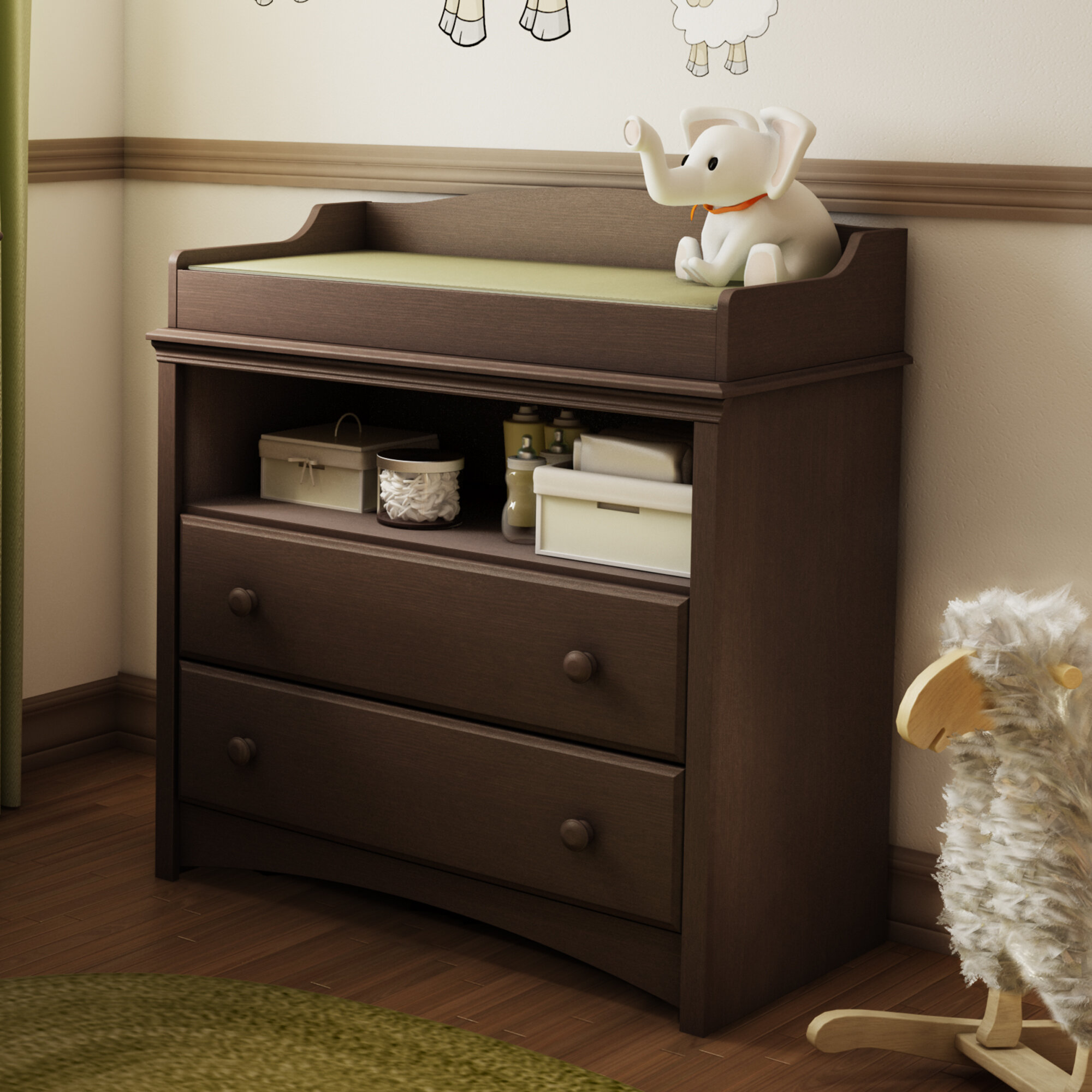 Dresser with changing table, Baby changing table with drawers », Leander