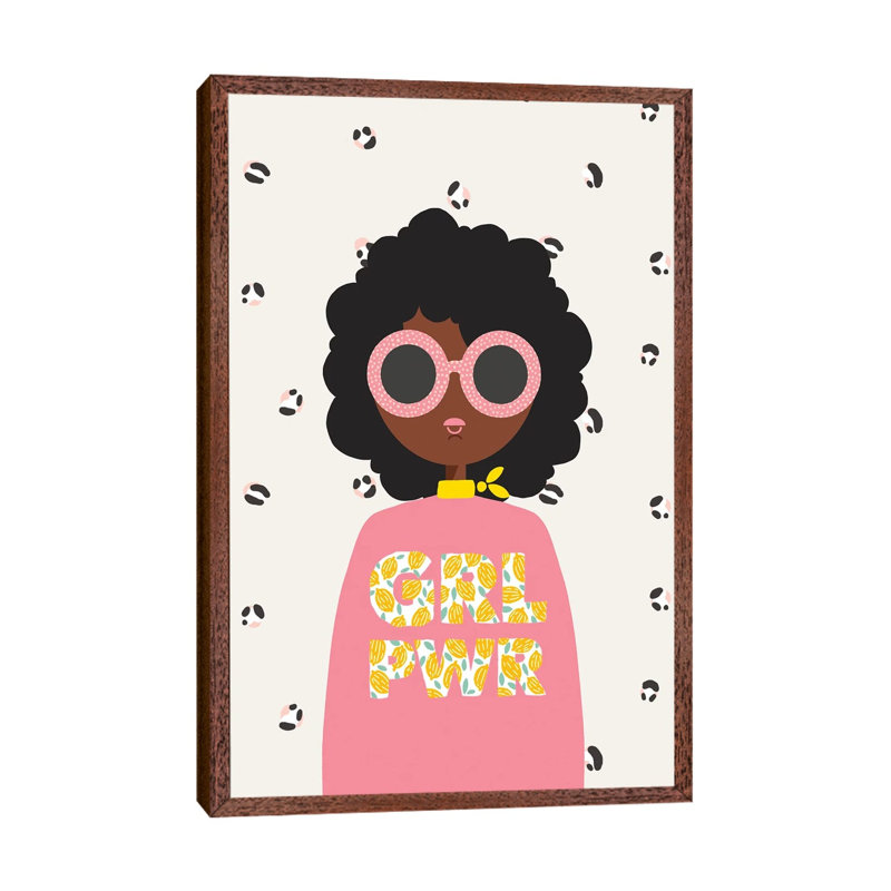 Grl Pwr by The Beau Studio - Print on Canvas, 66.04 cm H x 45.72 cm W, Classic Brown Wood Framed