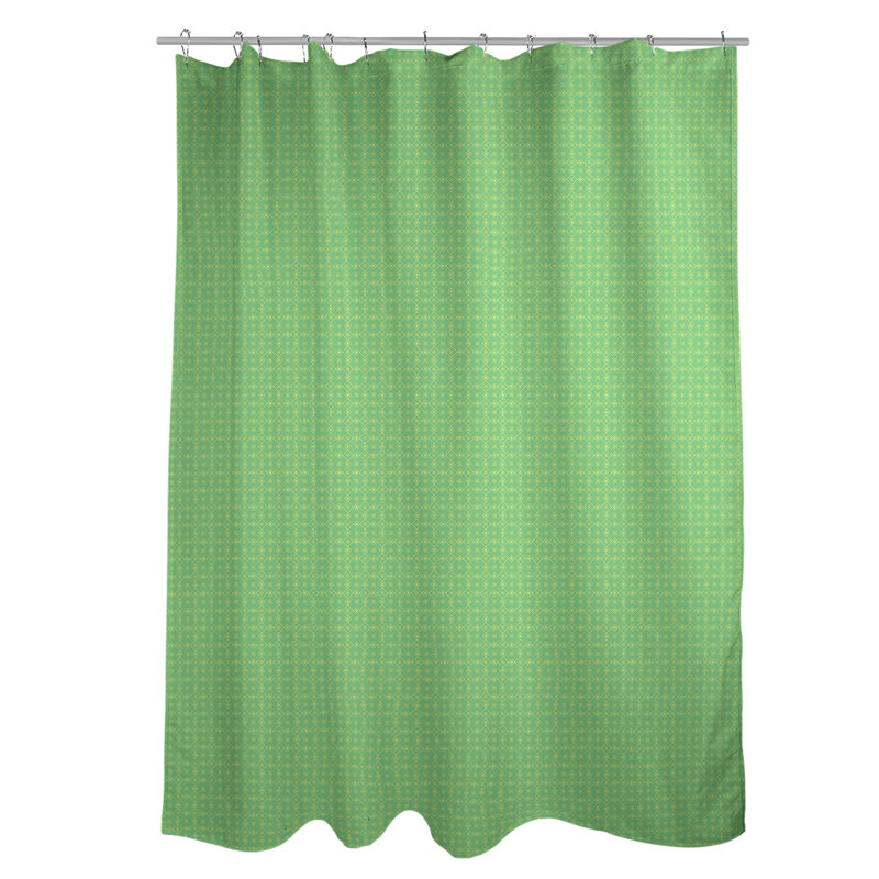 Rideau simple à deux napperons, Vert / Jaune