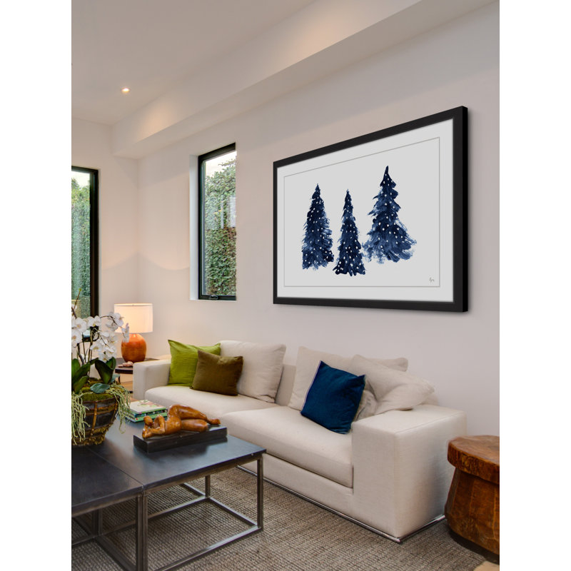 «Trois Arbres» - Impression sur papier encadrée, l 36 po x H 24 po x P 1,5 po