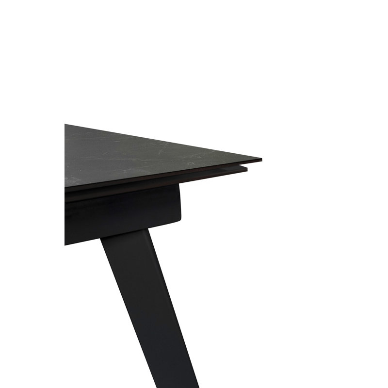 Ursine Extendable Stone Top Metal Base Dining Table