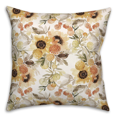Coussin décoratif en polyester floral