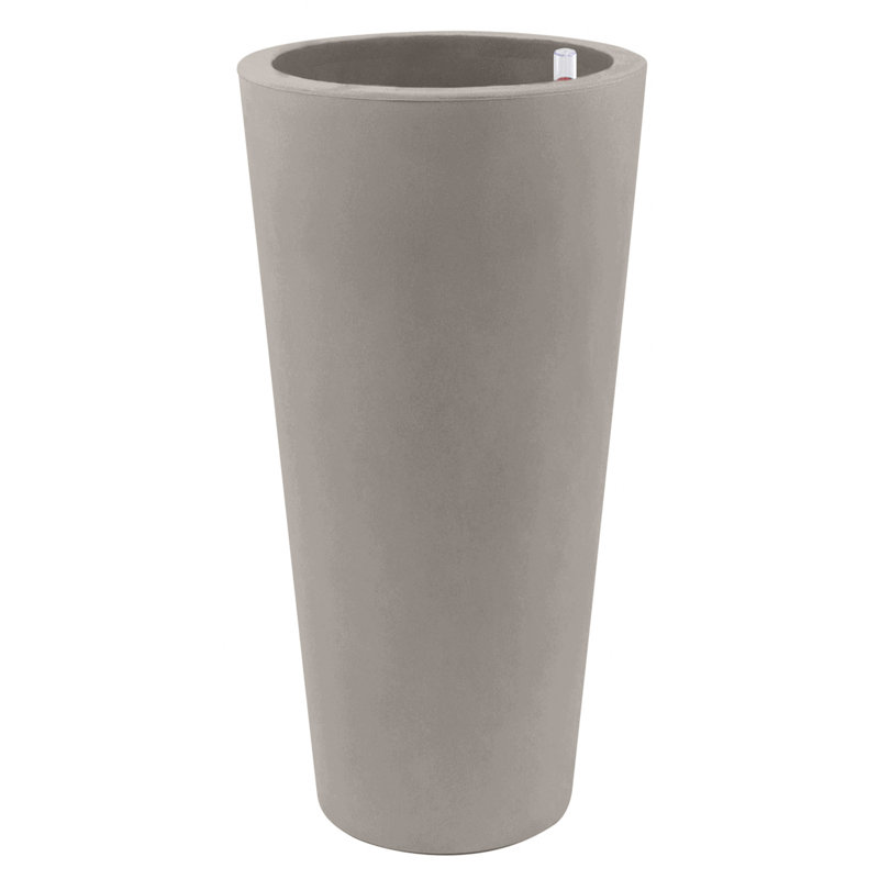 Cono Resin Pot Planter, Taupe, 39.25" H x 13.75" W x 13.75" D