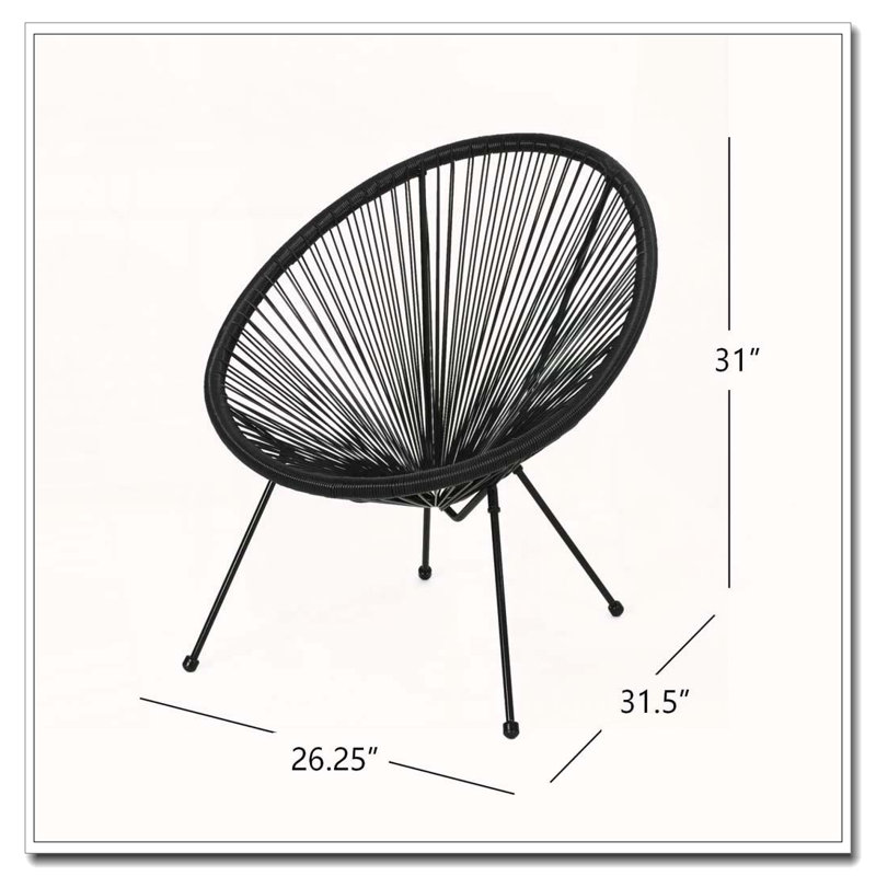 Ensemble de chaise longue de patio, Noir