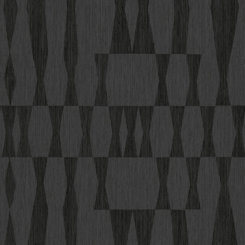 Faux Grasscloth Geo Peel and Stick Wallpaper, Carbon