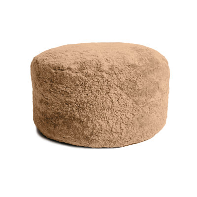 Shorn Curly Sheepskin Ottoman Small by Hokku Designs