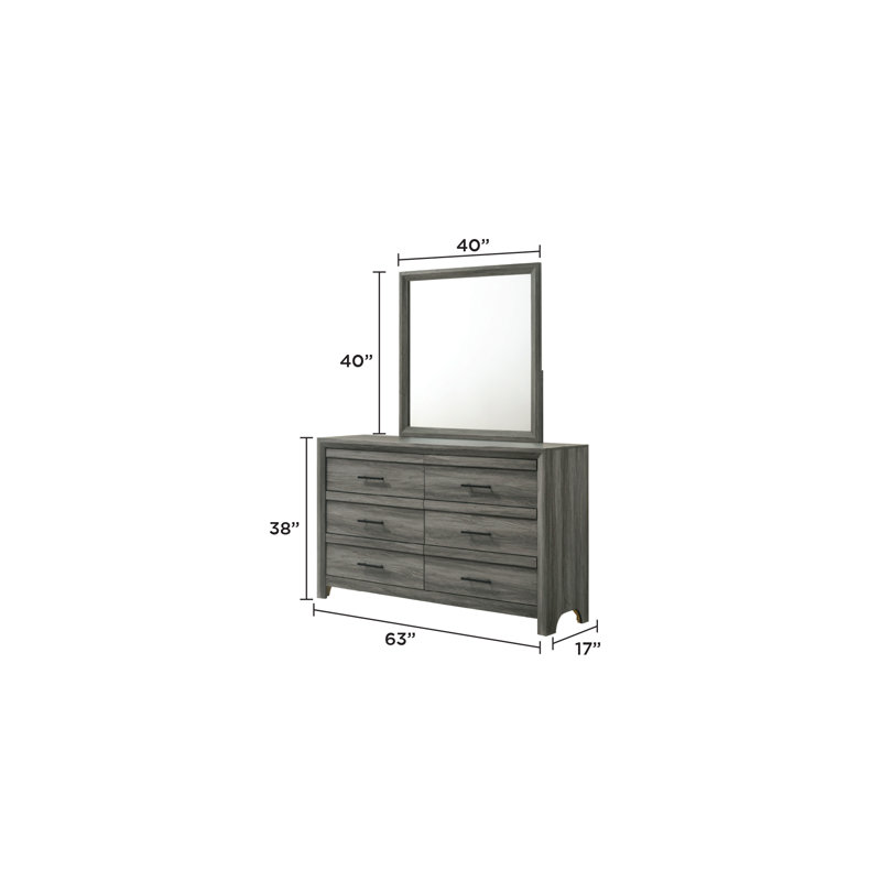 Miroir de style moderne en bois gris