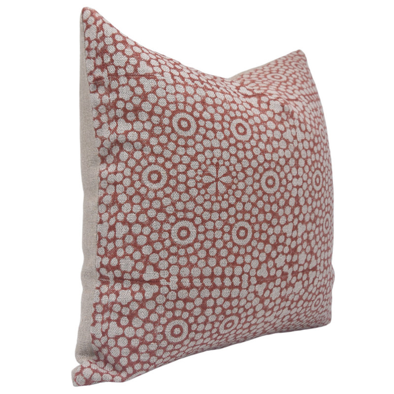 Housse de coussin en lin imprimé à la main Fabividine Chunributi Design, 16 po x 16 po