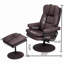 Fauteuil inclinable pivotant rembourré en similicuir