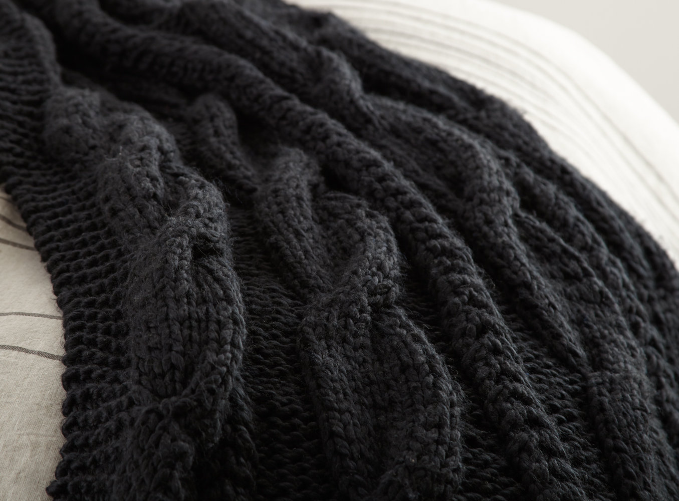 Wool Throw Blanket, Asphalt