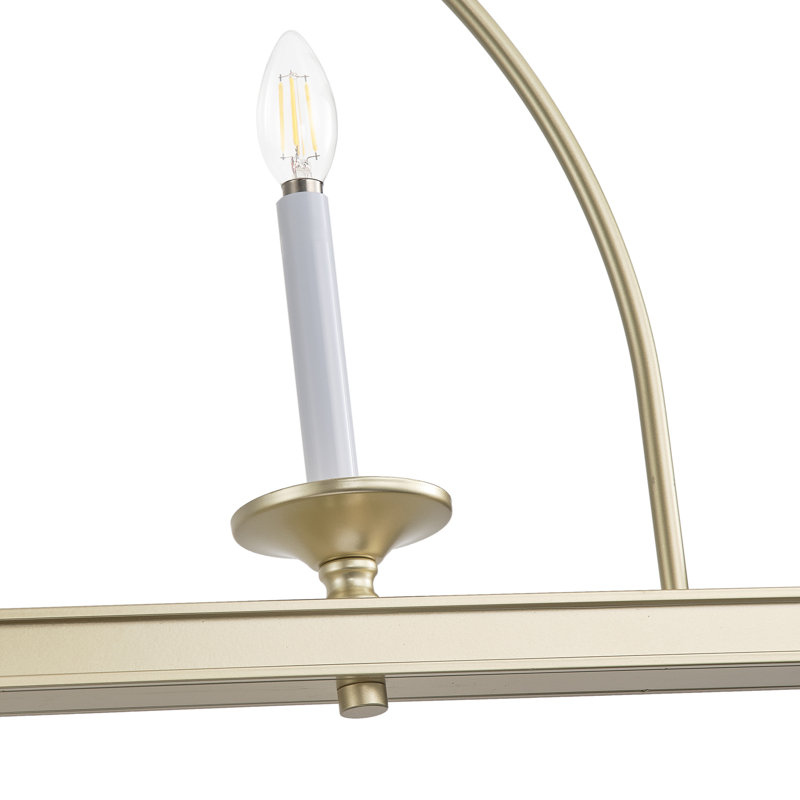 Luminaire suspendu réglable en fer doré à 5 lampes