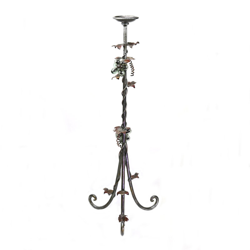 New Bordeaux Wrought and Glass Candleholder, 32" H x 12" W x 12" D