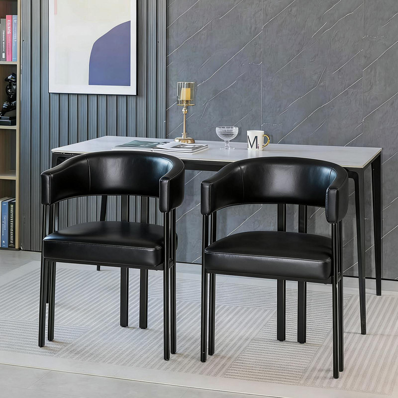 Ensemble de 2 chaises de salle à manger Modern Modern, Noir