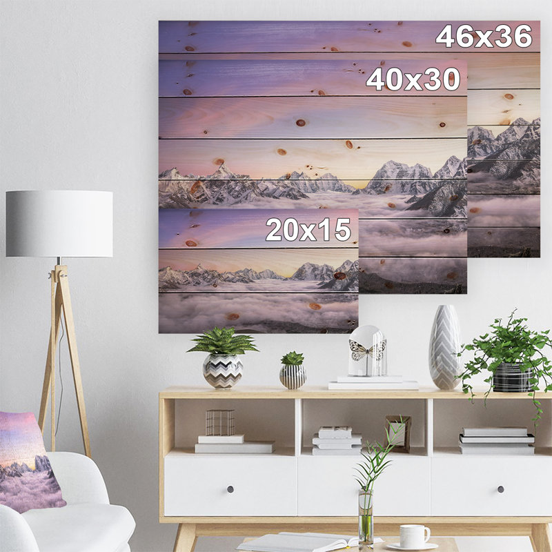 «Clouds Sunrise Ama Dablam», impression, H 36 po x l 46 po x P 1,5 po, Bois