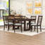 Ensemble de table de salle à manger extensible 7 pièces avec table rectangulaire et 6 chaises rembourrées Farmhouse-1090636908