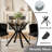 Modern Round Dining Set With Chenile Armchair, Clear Tempered Glass Dining Table And Chairs With Arms For Dining Room-1454159012-1454159015-1454159018