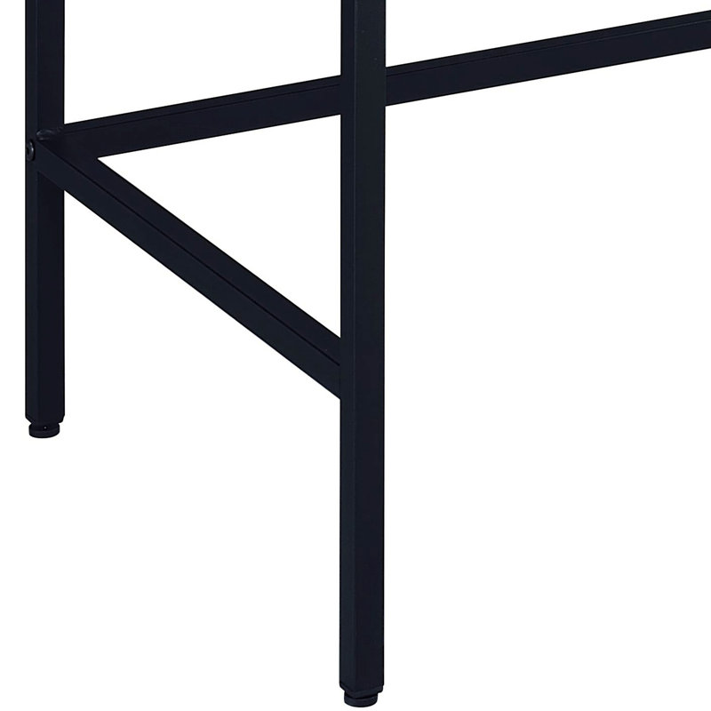 Bureau naturel et noir avec fonction de tiroir lisse 2 po - Conception peu encombrante
