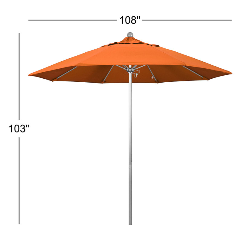 Parasol de marché 9 pi Hibo, Toile Sunbrella® toscan