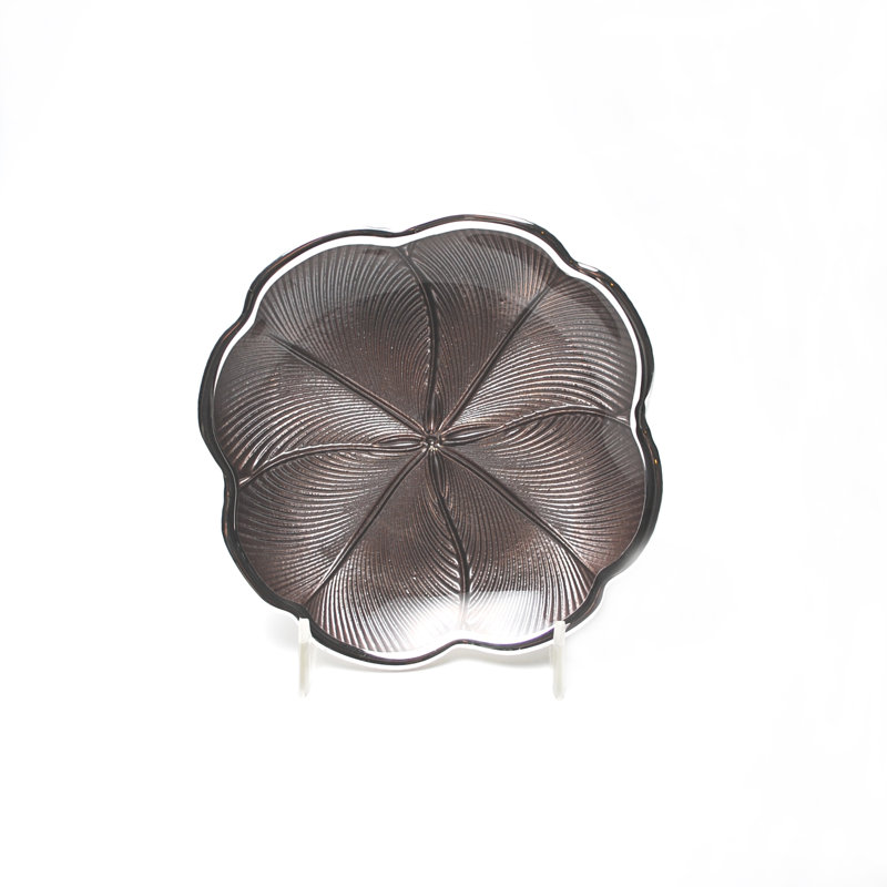 Quadrifoglio Glass Decorative Tray, Brown