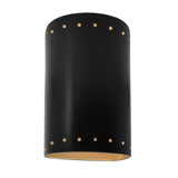 Ambiance - Large Cylinder W/ Perfs - Closed Top Wall Sconce - Carbon Matte Black - E26