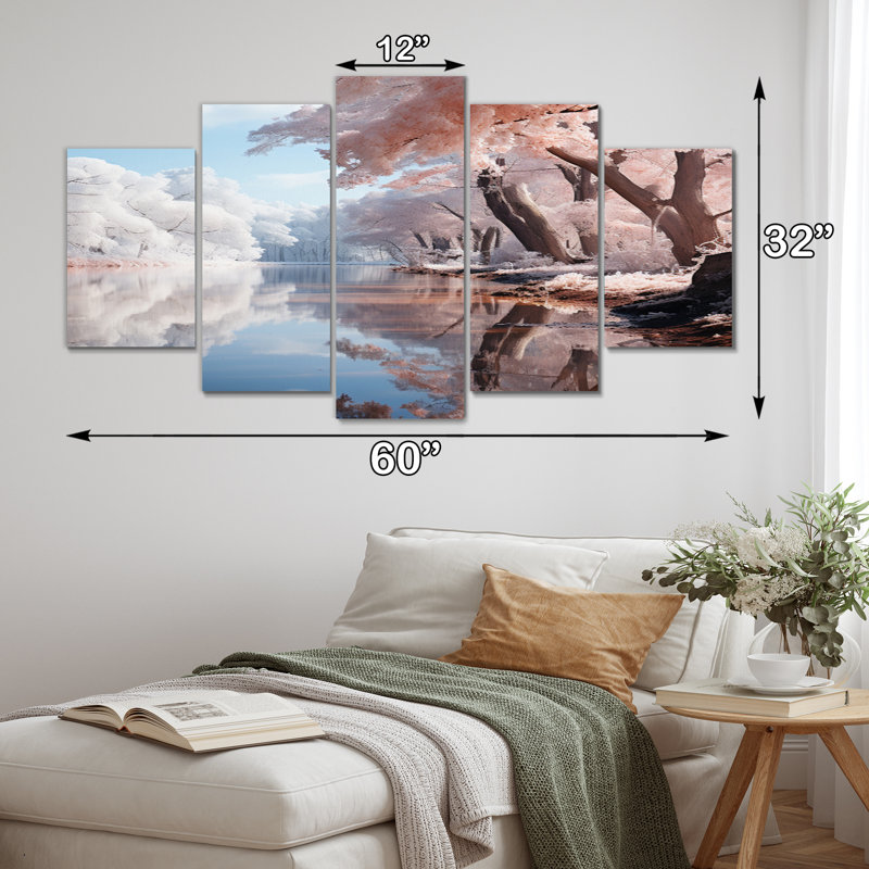 Winter Reverie Landscape IV - Landscape, reproduction d'art sur toile - 5 panneaux