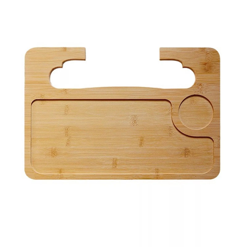 Plateau de volant double en bambou 2 en 1 pour ordinateur portable