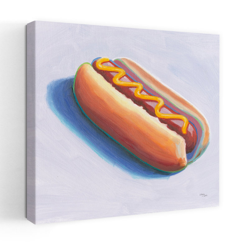 Hot Dog, art contemporain, H 18 po x l 18 po