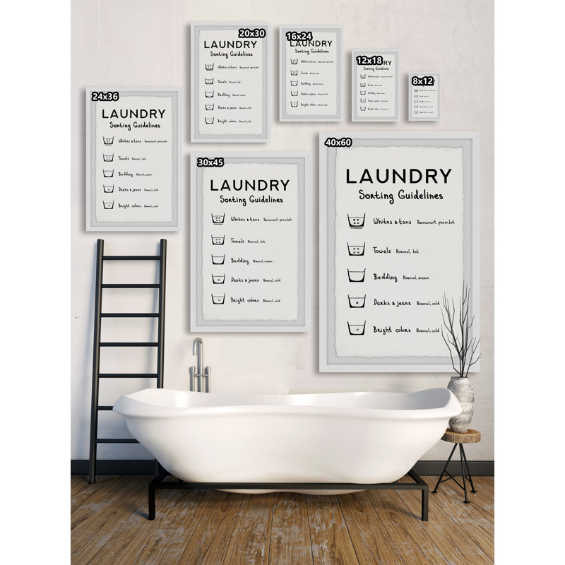 «Sorting Laundry», reproduction encadrée, H 30 po x l 20 po x P 1,5 po