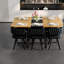 Modern 7-piece Dining Table Sets, Wood & Velvet, Compact Spaces