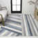 Huddersfield Rainbow Contemporary Stripe Blue/Cream/Gray Rug