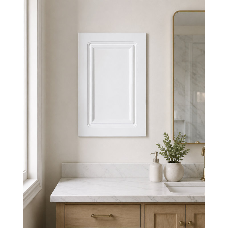 Armoire à pharmacie à porte simple sans cadre avec 2 tablettes fixes Adajah, Blanc