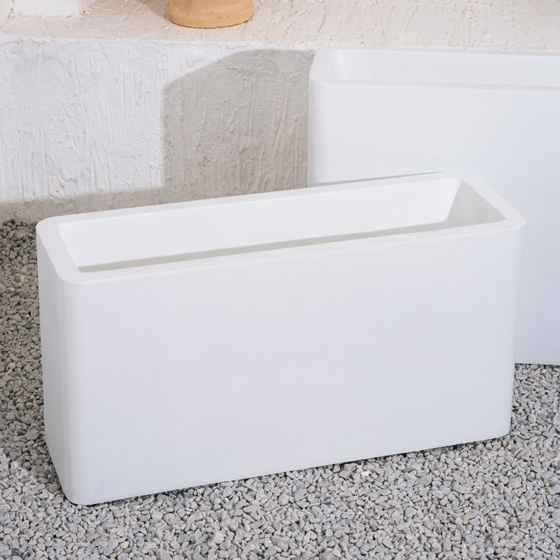 Pot à fleurs Masan mat 20 po de hauteur, Blanc
