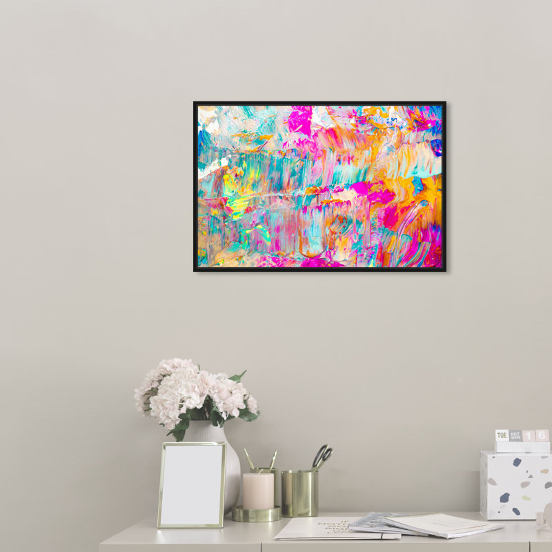 Sunshine Days - Impression sur toile, Reproduction avec cadre flottant, H 16 po x l 24 po, Noir