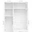 Armoire penderie 3 portes avec 3 tiroirs à DEL, blanc