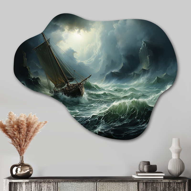 Stormy Seas Beauty III - Asymmetrical Storms Metal Art, Cloud Metal Wall Sculpture Print, 27" H x 35" W x 1" D