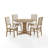 Heymann Round Solid + Manufactured Wood Dining Set with Upholstered X-Back Chairs (Set of 5) 