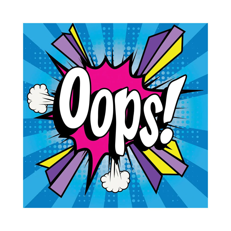 Pop Art Comics Icon Oops par - Toile tendue, H 12 po x l 12 po x P 0,75 po