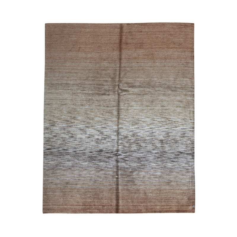 Hand-Knotted High-Quality Black and Rust Area Rug