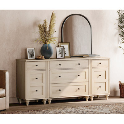 Meuble télé moderne avec rangement à 5 tiroirs et 2 portes pour salon ou chambre à coucher de 67 po Modern