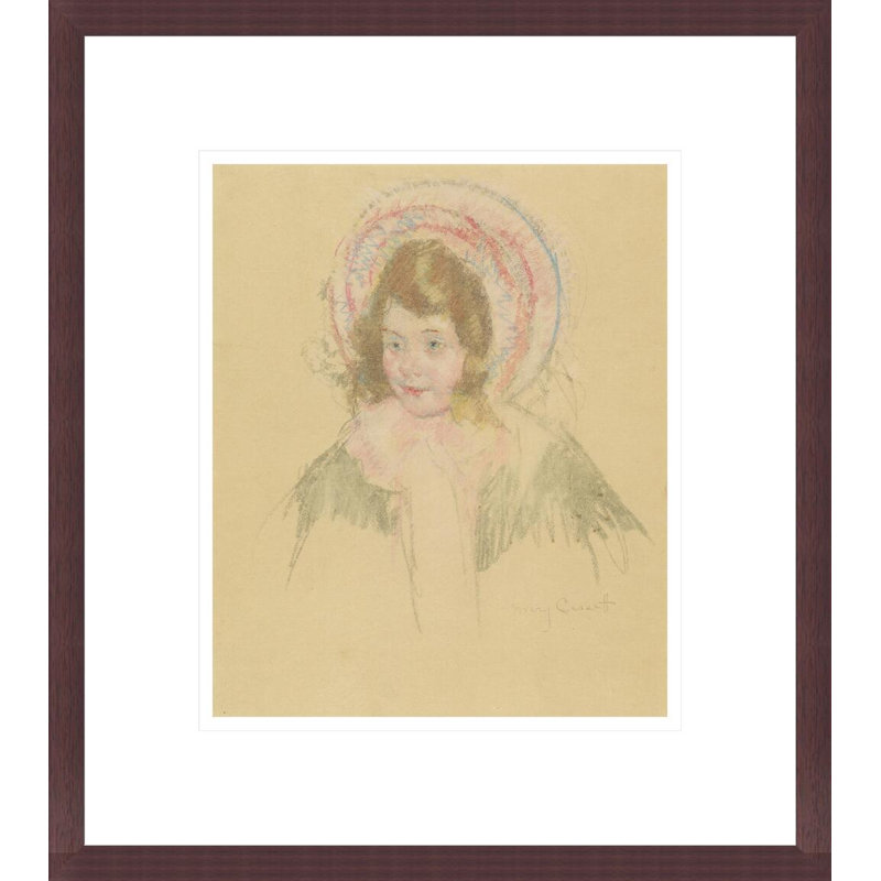 « Sara portant un bonnet et un manteau » de Mary Cassatt – Reproduction giclée encadrée, H 15,47 po x l 13,75 po