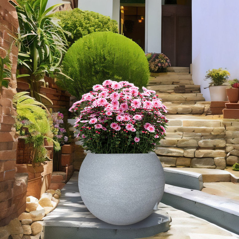 Pot à fleurs Nhuong, Gris, H 17,12 po x l 21,5 po x P 21,5 po