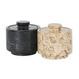 Handmade Marble Salt Sellar Set Of 2 Lidded